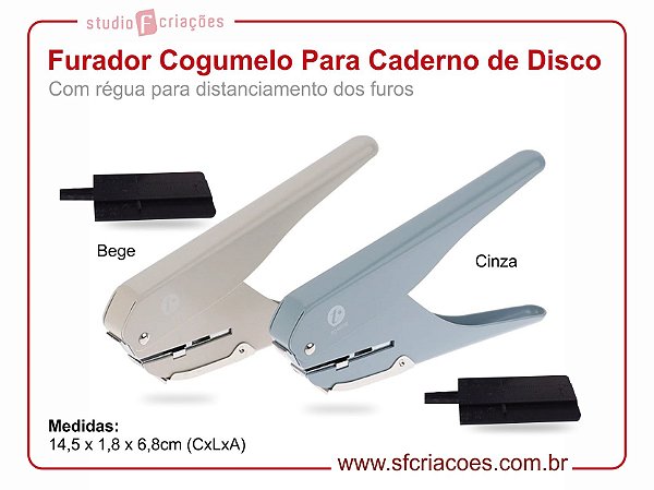 Furador Cogumelo Para Caderno de Disco