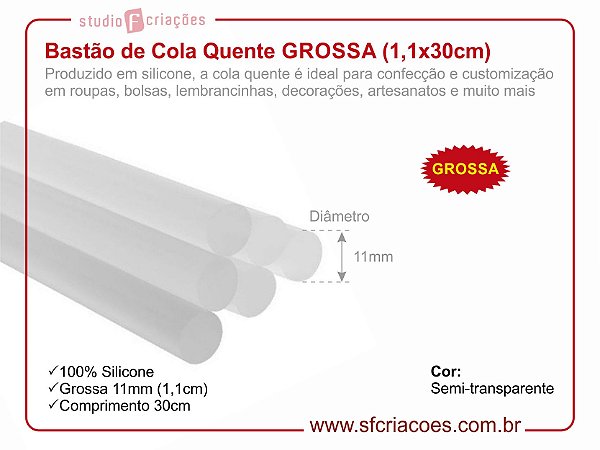 Bastão de Cola Quente GROSSA (1,1x30cm)