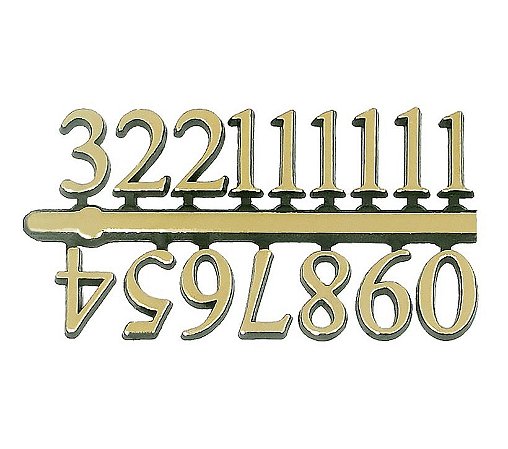 10 Jogos de números Arábicos GG (16mm) - Dourado