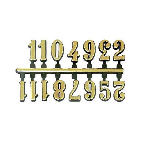 10 Jogos de números Arábicos G (14mm) - Dourado