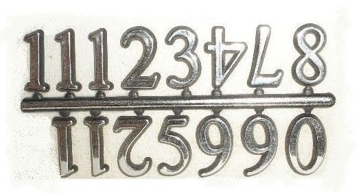 10 Jogos de números Arábicos P (10mm) - Prata