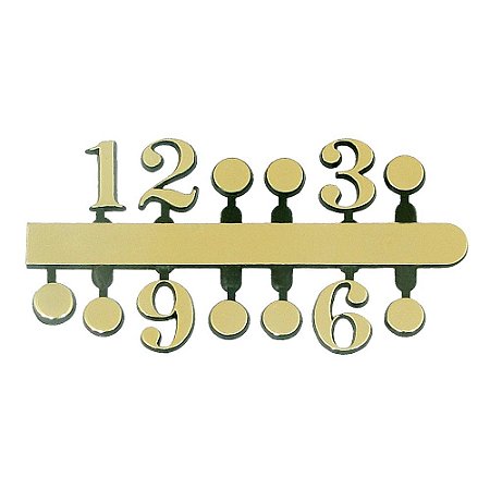 10 Jogos de números Arábicos Bolinha (14mm) - Dourado