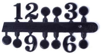 10 Jogos de números Arábicos Bolinha (14mm) - Preto