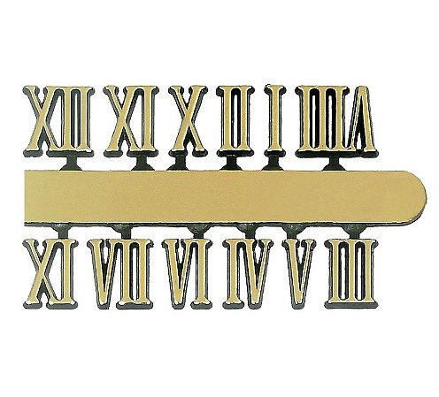 10 Jogos de números Romanos GG (17mm) - Dourado