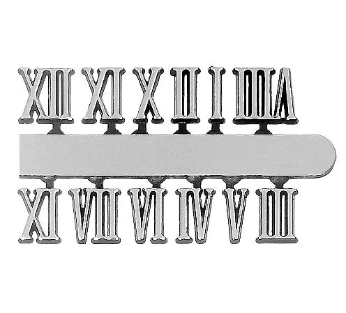 10 Jogos de números Romanos GG (17mm) - Prata