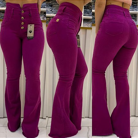 Calça Flare cor Fúcsia
