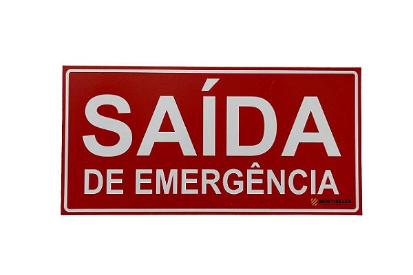 Placa - Saída de Emergência 15x30 Vermelha