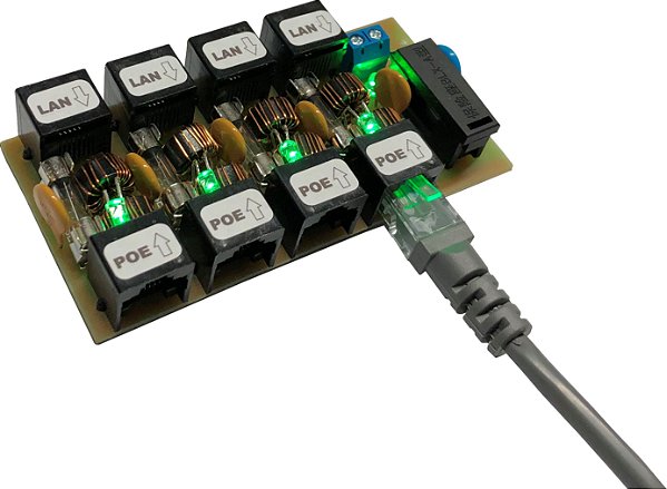 PLACA POE REVERSO GIGA  10-100-1000 4 PLUGS - Com Borne