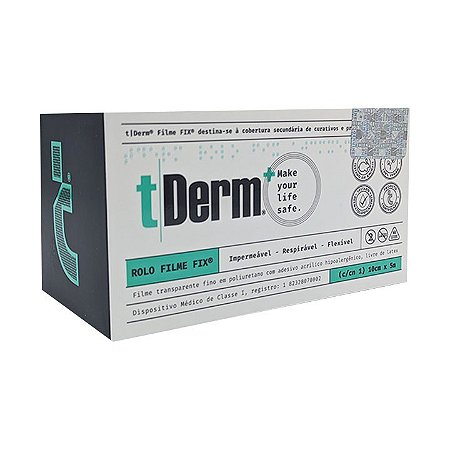 T Derm Rolo Filme Fix 10cm x 5m - Tropical Derm®
