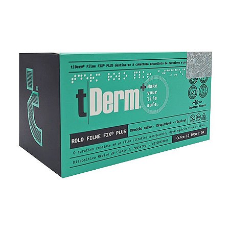 T Derm Rolo Filme Fix Plus 10cm x 5m - Tropical Derm®
