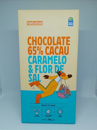 Chocolate 65% cacau, caramelo e flor de sal 90 g
