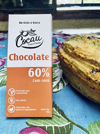 Chocolate 60% com Coco 40 g