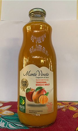Suco misto de tangerina, manga e maçã garrafa 1 L