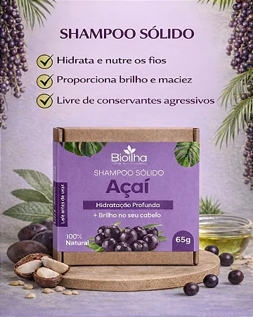 Shampoo sólido de açaí 65 g