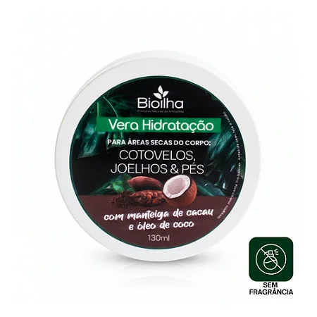 Creme para áreas secas com manteiga de cacau e óleo de coco 130 mL