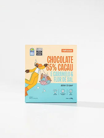 Chocolate 65% cacau, caramelo e flor de sal 60 g