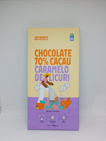 Chocolate 70% caramelo de licuri 90 g
