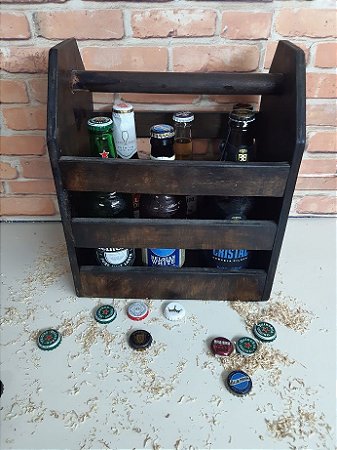 Caixa de madeira para transporte de garrafas e latinhas (CMGL-01)