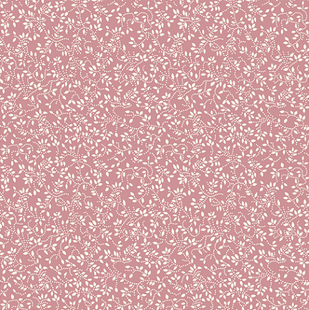 Tecido Tricoline Textura Folha Branca Fundo Rosa