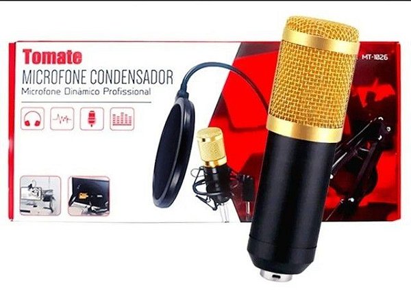 KIT MICROFONE CONDENSADOR TOMATE BM800 - Play Acoustic Áudio, equipamento  de audio, cabos e acessorios