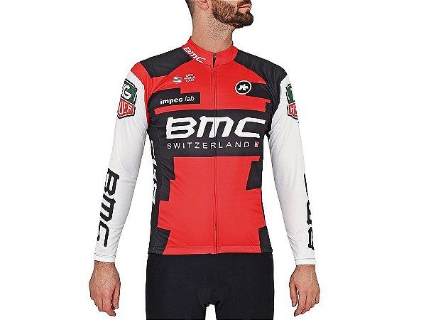 Camisa BMC Manga Longa Bicicleta Fitness Esportes Ziper Mtb