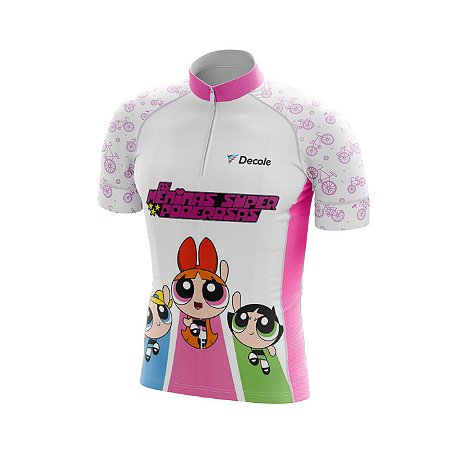 Camisa Infantil Meninas Super Poderosas Esporte Ciclismo Mtb UV