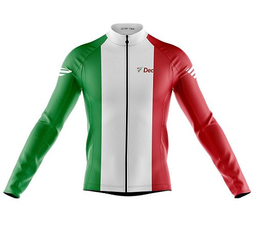 Camisa Ciclismo Copa Itália Manga Longa Decole Uv Bike Mtb
