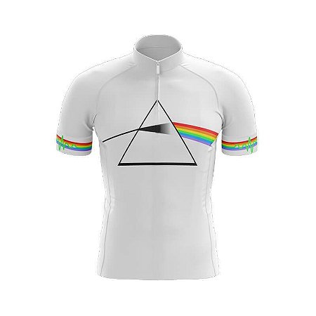 Camisa Manga Curta Pink Floyd Bicicleta Ziper Bike Mtb Dry Fit