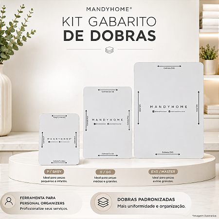 Kit Gabarito de Dobras - 3 Tamanhos