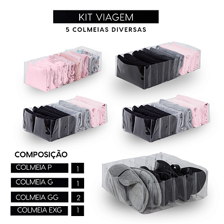 Kit Colmeia Viagem - 5 Unidades ( 1P – 1G - 2GG – 1EXG )