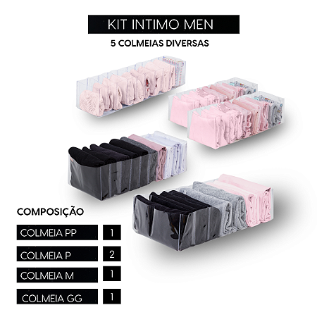 Kit Colmeia Intimo Men - 5 Unidades (1PP -2P -1 M – 1 GG )