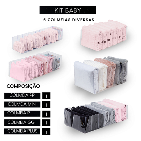 Kit Colmeia Baby - 5 Unidades ( 1PP – 1P – 1 M Mini – 1 GG – 1 PLUS )
