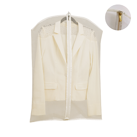 Capa Para Roupas em Organza Leve e Respirável 80x55cm Tamanho P