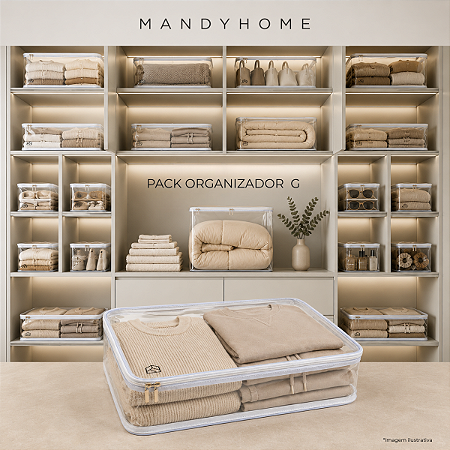 Pack Organizador 52x40x10 Roupas e Roparias em Geral