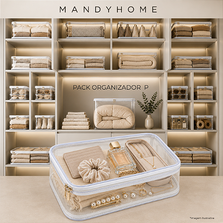 Pack Organizador 20x30x10 Closet e Peças Delicadas