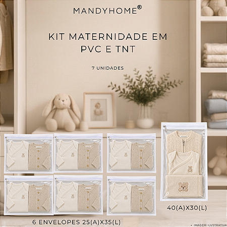 Kit Para Maternidade em PVC e TNT - 7 Unidades