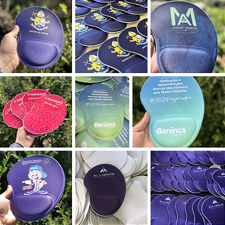 20 Mouse Pad com Apoio Personalizado - Descanso Gota