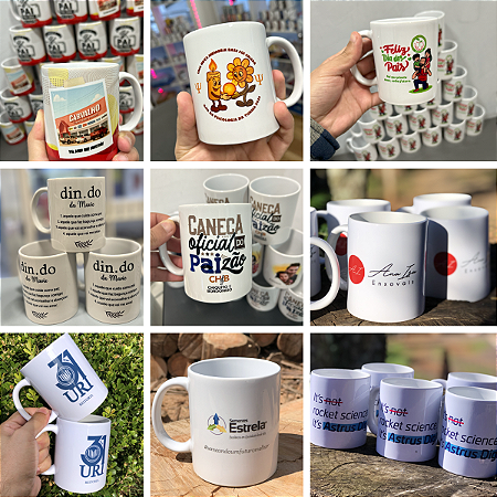 50 Canecas Branca Personalizada 325ml – com Foto, Frase ou Logotipo
