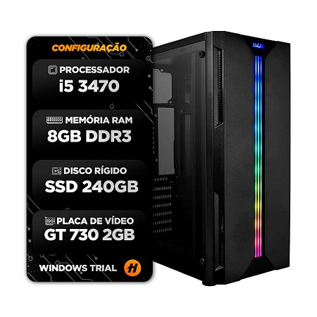 Computador Gamer Intel Core I5 3,2GHz - 8Gb RAM - SSD 240Gb - GPU Gt 730 2Gb