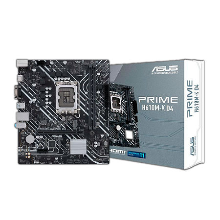 Placa Mãe Asus Prime H610M-K D4 - Intel LGA 1700 - mATX - DDR4 - HDMI e VGA - M.2 - USB 3.2