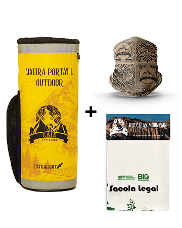 LIXEIRA PORTÁTIL OUTDOOR Multi-Chain + Kit Cal + Bandana Bege