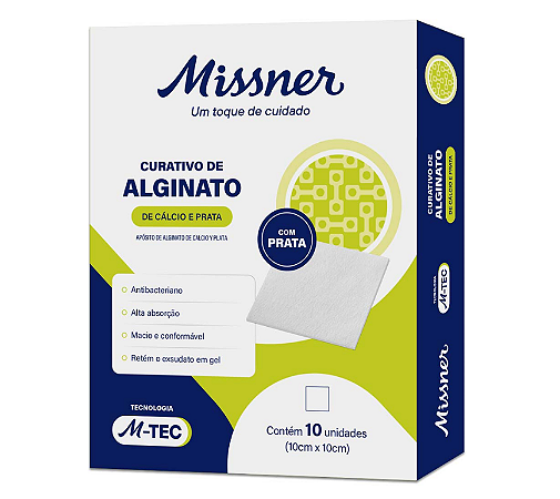 CURATIVO ALGINATO DE CALCIO E PRATA 10CMX10CM MISSNER (UND.)