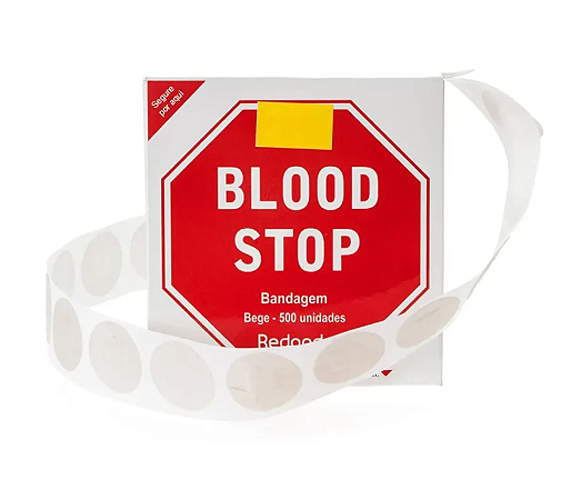 CURATIVO BLOOD STOP BANDAGEM POS COLETA BEGE C/500