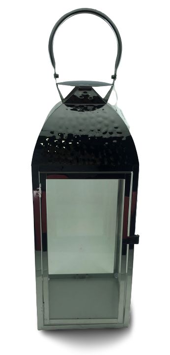 Lanterna Metal Prata 47cm