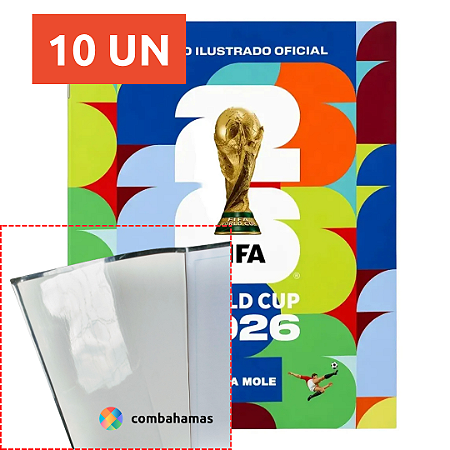 CAPA PLÁSTICA PARA ÁLBUM DE FIGURINAS PANINI DA COPA 2026 - 10 UN