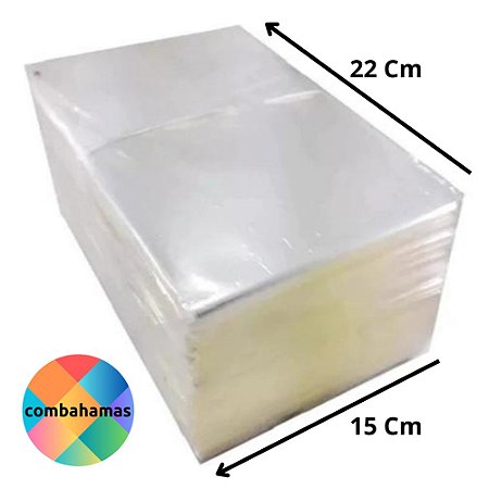 SACO PLASTICO, PP, INCOLOR, 15X22 CM, FINO 006 MM, 50 UN