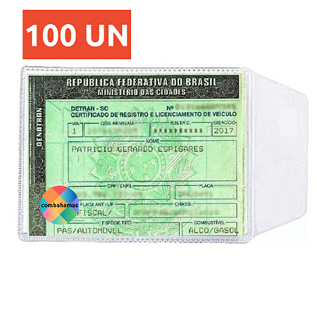 PLÁSTICO PARA CRLV, DUT, PORTA DÍZIMO, 11 X 8 CM, COM ABA, PP TRANSPARENTE,  100 UN