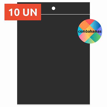 PORTA ALVARÁ, PP, PRETO, VERTICAL, A4, 22,5 X 30,5 CM, 10 UN