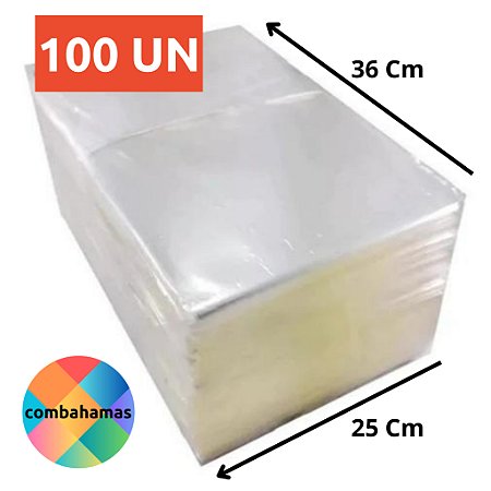 SACO PLASTICO, PP, INCOLOR, 25X36 CM, FINO 006 MM, 100 UN