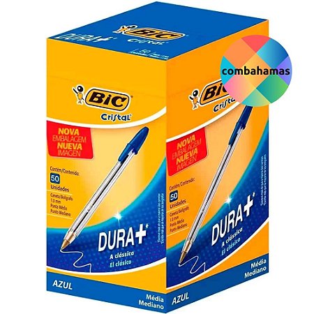 CANETA BIC CRISTAL, AZUL, 1.0, CX 50 UN